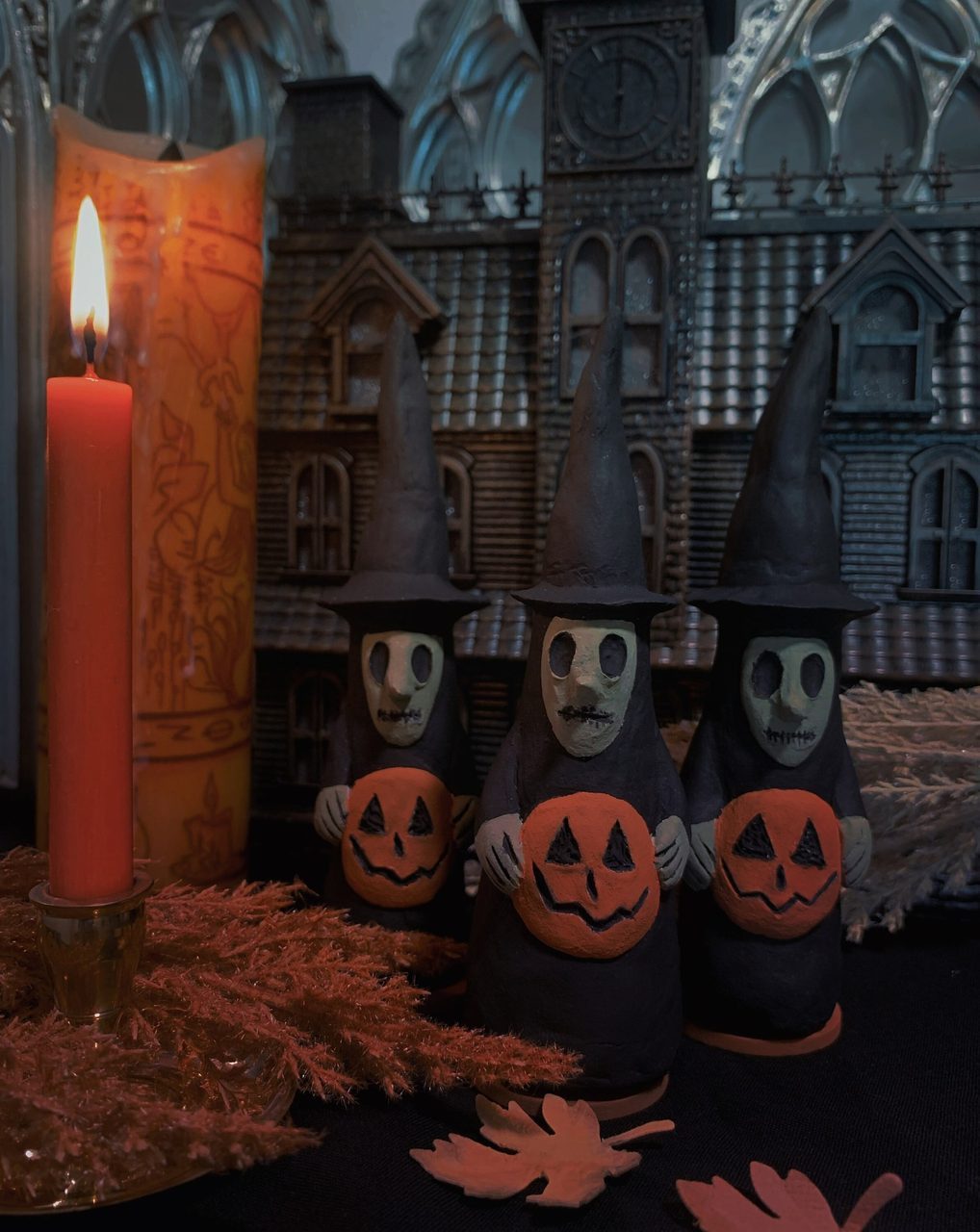 Handmade Clay Witch Figurine